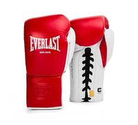 Everlast Powerlock OG Pro Fight 8oz con Cordones Rojo/Blanco para Bolsas y competición, Espuma Avanzada, Agarre ergonómico - Authentic
