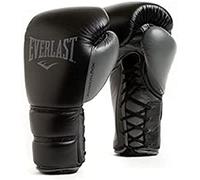 Guantes de Boxeo Everlast Powerlock 2 Pro Laced 14oz, Negros para Saco y Sparring, Soporte de Muñeca, Espuma de Cinco Capas y Sistema con Cordones - Auténtico Everlast