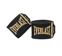 Everlast Vendas de Mano Elite (455cm), Negras para Guantes de Boxeo, Sparring, MMA y Kickboxing, Bucle Ancho para el Pulgar, Cierre de Velcro - Equipo Auténtico