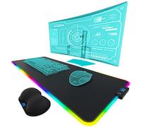 Everlasting Comfort Large Gaming Mouse Pad - 15 Color Modes with 2 Brightness Levels - RGB Mouse Pad for Gamers - Extra Long Desk Pad with Mousepad Wrist Rest - XL, Big, Extended LED Light Mat