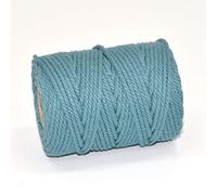EVERLASTO - Bobinas de 50 m, 3 hebras de algodón Suave para macramé (3,5 mm Aproximadamente) (Azul Eton)