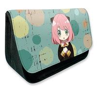 EVERLUCK Spy Family Anya Forger Estuches de lápices Anime Conveniente Bolsa de papelería Manga Bond Forger Spy cremallera Bolsa de lápices de lona, 09 Espía Anya, Talla única, Estuches de