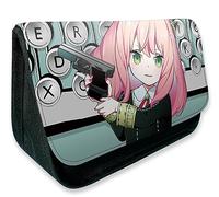 EVERLUCK Spy Family Anya Forger Estuches de lápices Anime Conveniente Bolsa de papelería Manga Bond Forger Spy cremallera Bolsa de lápices de lona, 22 Espía Anya, Talla única, Estuches de