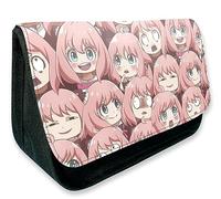 EVERLUCK Spy Family Anya Forger Estuches de lápices Anime Conveniente Bolsa de papelería Manga Bond Forger Spy cremallera Bolsa de lápices de lona, 10 Anya espía, Talla única, Estuches de