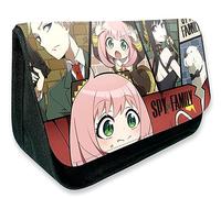 EVERLUCK Spy Family Anya Forger Estuches de lápices Anime Conveniente Bolsa de papelería Manga Bond Forger Spy cremallera Bolsa de lápices de lona, 15 Anya espía, Talla única, Estuches de
