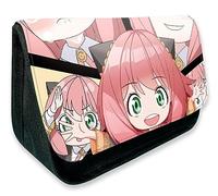 EVERLUCK Spy Family Anya Forger Estuches de lápices Anime Conveniente Bolsa de papelería Manga Bond Forger Spy cremallera Bolsa de lápices de lona, 04 Espía Anya, Talla única, Estuches de