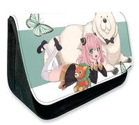 EVERLUCK Spy Family Anya Forger Estuches de lápices Anime Conveniente Bolsa de papelería Manga Bond Forger Spy cremallera Bolsa de lápices de lona, 03 Espía Anya, Talla única, Estuches de