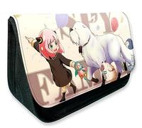 EVERLUCK Spy Family Anya Forger Estuches de lápices Anime Conveniente Bolsa de papelería Manga Bond Forger Spy cremallera Bolsa de lápices de lona, 12 Anya espía, Talla única, Estuches de