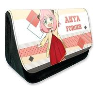 EVERLUCK Spy Family Anya Forger Estuches de lápices Anime Conveniente Bolsa de papelería Manga Bond Forger Spy cremallera Bolsa de lápices de lona, 19 Anya espía, Talla única, Estuches de