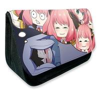 EVERLUCK Spy Family Anya Forger Estuches de lápices Anime Conveniente Bolsa de papelería Manga Bond Forger Spy cremallera Bolsa de lápices de lona, 01 Espía Anya, Talla única, Estuches de