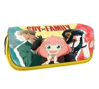 EVERLUCK Spy Family - Estuche de lona para lápices, manga Loid Anya Forger, bolsa de papelería para estudiantes, bolsa de papelería Anime Anya Forger de gran capacidad con cremallera, 19 Familia de
