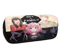 EVERLUCK Spy Family - Estuche de lona para lápices, manga Loid Anya Forger, bolsa de papelería para estudiantes, bolsa de papelería Anime Anya Forger de gran capacidad con cremallera, 07 Familia de