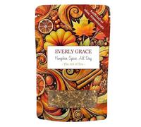 Everly Grace Infusion Bio Pumpkin Spice All Day - Té de hierbas gourmet con calabaza, canela y jengibre - Mezcla de otoño sin teína - Idea de regalo gourmet