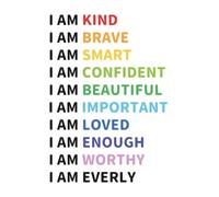 EVERLY - Personalized Composition Notebook Journal for Girls with Positive Affirmations: Kind, Brave, Smart, Confident, Beautiful, Important, Loved, Enough, Worthy