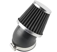 Evermotor 48/49/50 mm Universal 45 ° Colector de goma Filtro de aire deportivo de acero de doble capa Filtro de aire para motocicleta Scooter ATV Ciclomotor Scooter Negro