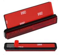 evermotor Catadioptrico Moto Homologado, 2 Piezas 108 mm Reflector con 1x Soporte de Aluminio de 150°, Motocicleta Mini Reflectante Trasero Ojo de Gato