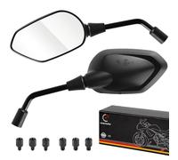 Evermotor Espejo de Motocicleta, Espejos de Motocicleta Homologados Tipo E4, 80 * 145mm, Montaje Estable, M8/M10 Universal para Scooters, ATVs, Ciclomotores