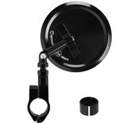 evermotor Espejo Moto Homologado E24 Ø95 mm Aluminio CNC Regulable 360° con Soporte de Abrazadera para Manillar 22 mm y 25,4 mm Sin Desmontaje 1 Unidad