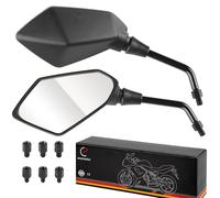 evermotor Espejos Moto Homologados E11, Universal Retrovisores Motocicleta, M8 M10 Rosca Derecha e Izquierda, 156 mm, para Scooter ATV Ciclomotor, 1 Par