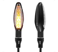 evermotor Moto Intermitentes Homologados, E32 12V 2 piezas, Universal LED motocicleta con efecto de funcionamiento señales de giro carcasa de aluminio Quad ATV, IP67 impermeable