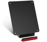 evermotor Soporte para matrícula de Motocicleta 180x200mm, Aluminio Porta matriculas Moto,con catadióptricos Traseros Ojo de Gato de 108 mm y 150°