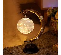 Everpertuk 2021 - Lámpara lunar con bola de luna creciente, romántica luz de noche suave, bonita lámpara LED decorativa para el hogar, fiesta, decoración romántica de vacaciones, cálida