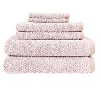 Everplush Diamond Jacquard - Juego de 6 Toallas de baño Color Rosa, 2 Toallas de baño, 2 Toallas de Mano, 2 paños de Lavado