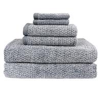 Everplush Diamond Jacquard Towels Juego de Toallas de baño, Microfibra, Dusk (Azul Gris), 6 PC Bath Sheet Set