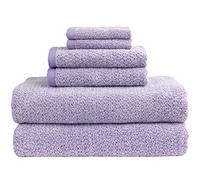 Everplush Diamond Jacquard Towels Juego de Toallas de baño, Microfibra, Morado Claro, 6 PC Bath Sheet Set