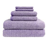 Everplush Diamond Jacquard Towels Toallas de baño, Microfibra, Morado Claro, Juego de 6 Piezas