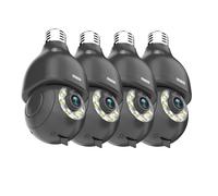 EVERSECU HD 2K 3.0MP Cámara de Seguridad PTZ inalámbrica con Conector de luz E27, Seguimiento automático de Movimiento, Audio de 2 vías, visión Nocturna Foco, aplicación Gratuita, cámara CCTV con