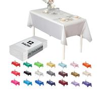 Evershine Mantel Rectangular de plástico Resistente (140 cm x 270 cm, Blanco) (Paquete de 12) manteles de plástico Resistentes (Rectangular) (140 x 270 cm, Blanco)