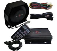 Evershine Signal 12V 100W Sirena de vehículo y Volumen del Altavoz Ajustable con Sistema de PA Remoto con Cable, función MP3, más de 20 Tonos para policía, Bomberos, Ambulancia,etc