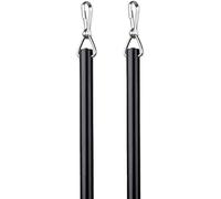 EverTrack Varilla de cortina de aluminio con herrajes de acero inoxidable para cortinas, cortinas y cortinas divisoras de habitación, 36 pulgadas, negro metálico, paquete de 2