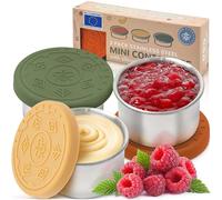 Everusely - Recipiente para condimentos - Juego de 3, 50 ml, apagado - Recipiente para aderezos para ensaladas a prueba de fugas - Pequeños recipientes de acero inoxidable para salsas con tapa