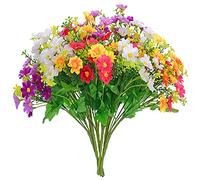 EverWin - Flores artificiales artificiales para decoración de centros de mesa, flores sintéticas de seda, margaritas, flores coloridas silvestres, ramos a granel con tallos para manualidades, centros