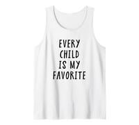 Every Child Is My Favorite Funny Teacher White Lie Party Camiseta sin Mangas