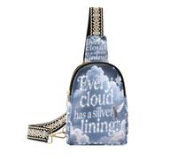 Every Cloud Has A Silver Lining Animal Cat - Bolsa cruzada ligera para mujer para senderismo, cada nube tiene un gato animal con forro plateado, Cada nube tiene un gato animal con forro plateado