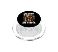 Every Dad Needs His Throne Oso Humor del baño Inodoro Papá PopSockets PopGrip para MagSafe