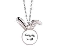 Every Day Is A Inspirational Rabbit Necklace Pendant Bunny Animal Jewelry Gift