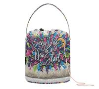 Every Day Is A New Start - Bolsas de ganchillo para ganchillo, bolsa de almacenamiento portátil para organizador de hilo de aguja de ganchillo