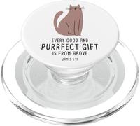 Every Good & Purrfect (Gift) is from Above - James 1:17 Cat PopSockets PopGrip para MagSafe
