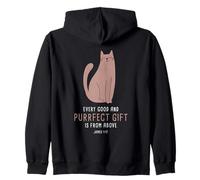 Every Good & Purrfect (Gift) is from Above - James 1:17 Cat Sudadera con Capucha