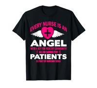 Every Nurse Is An Angel Nurses Funny Nursing Camiseta gráfica económica