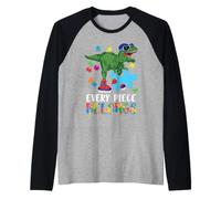 Every Piece Belongs T-Rex Dinosaur Autism Awareness Camiseta Manga Raglan
