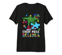 Every Piece Belongs T-Rex Dinosaur Autism Awareness Camiseta Premium