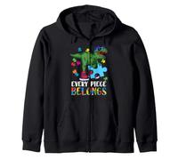 Every Piece Belongs T-Rex Dinosaur Autism Awareness Sudadera con Capucha