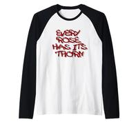Every Rose Has Its Thorn Graffiti Design Camiseta Manga Raglan