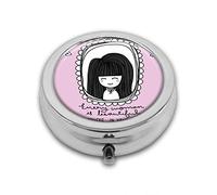 Every Woman is Beautiful Believe in Yourself Phrase Cute Girl Custom Round SilverBox Pocket 2.1" - 3 Compartimentos Box/Pastillero Bolsillo