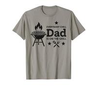 Everybody Chill Dad Is On The Grill Funny BBQ Día del Padre Camiseta